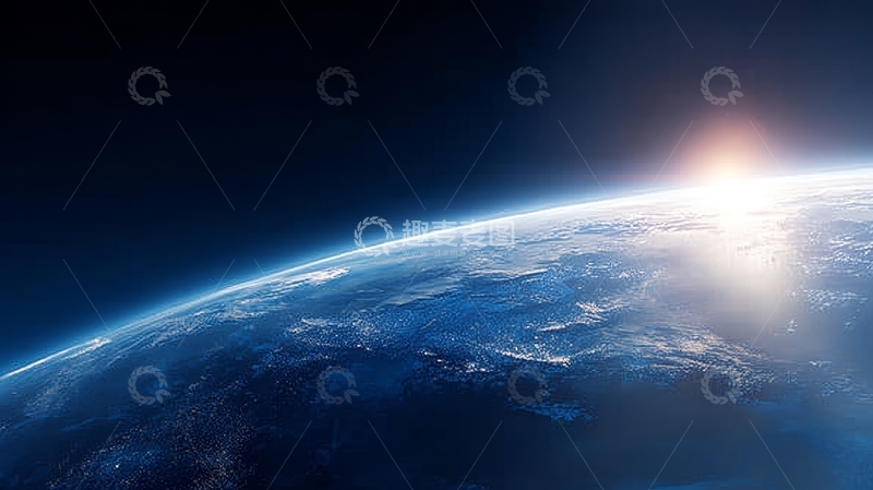 高清大图下载【趣麦麦图】地球从太空视角的日出景象