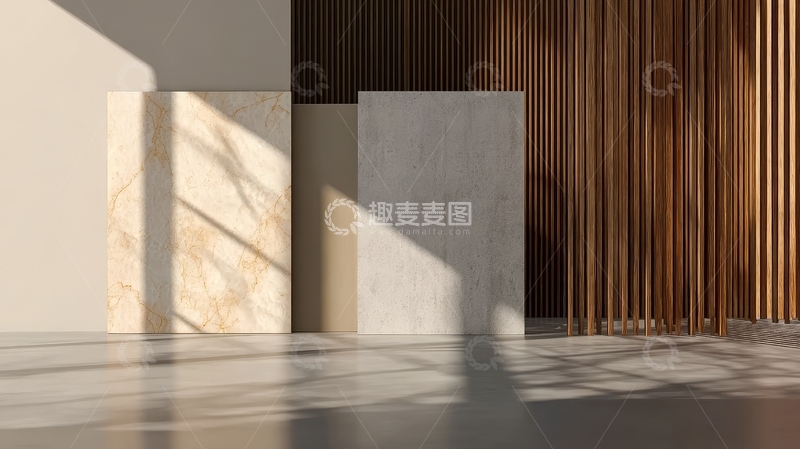 高清大图下载【趣麦麦图】现代室内空间中的大理石展台