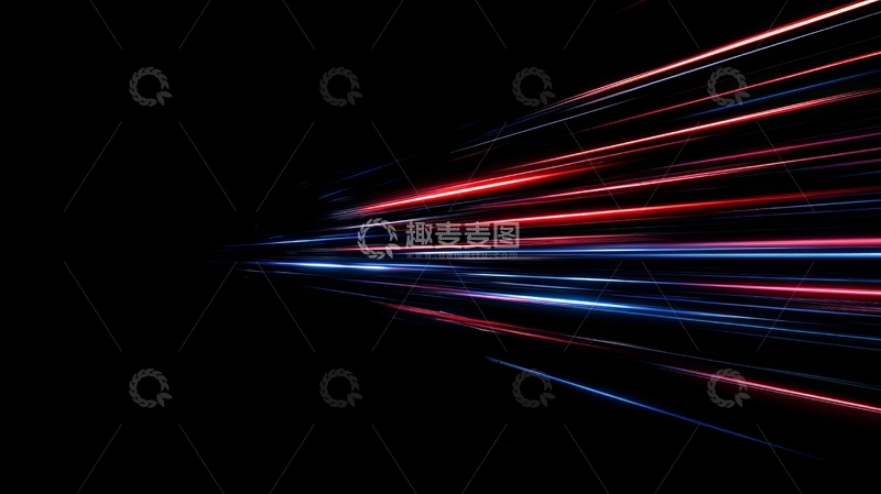 高清大图下载【趣麦麦图】彩色光线在黑暗中延伸