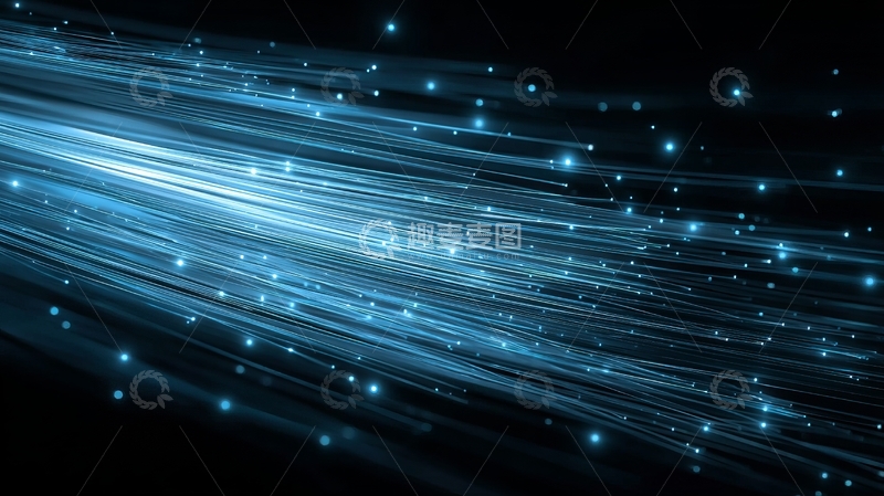 高清大图下载【趣麦麦图】蓝色光束在黑暗中流动