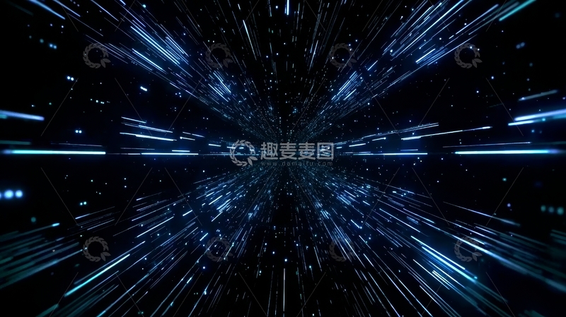 高清大图下载【趣麦麦图】星空中的光速穿越景象