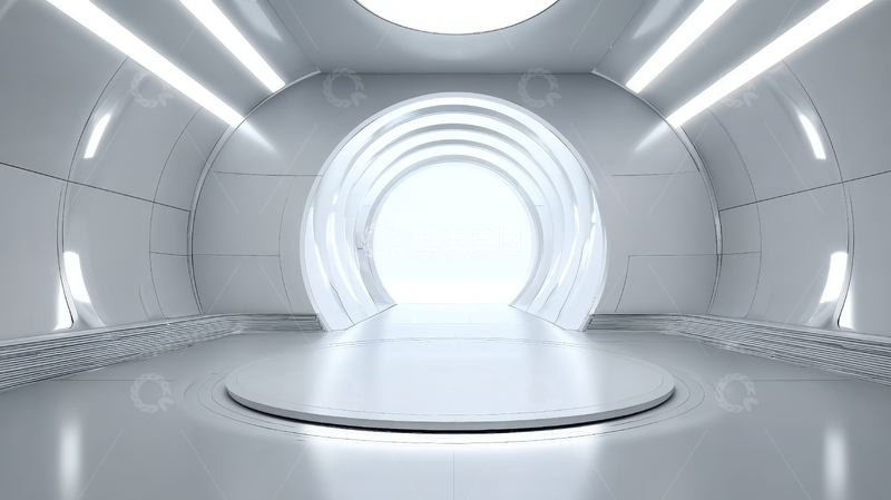 高清大图下载【趣麦麦图】未来感白色隧道空间