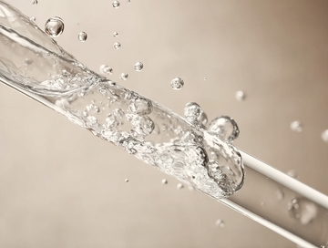 透明管道中流动的水与气泡