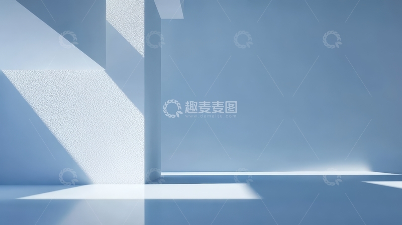 高清大图下载【趣麦麦图】光线投射在简洁空间中的几何阴影