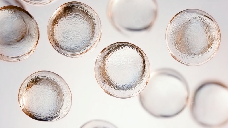 高清大图下载【趣麦麦图】透明球体在柔和光线下排列的微观特写