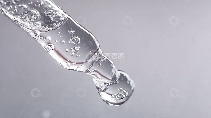 高清大图下载【趣麦麦图】滴管中透明液体与气泡的特写镜头