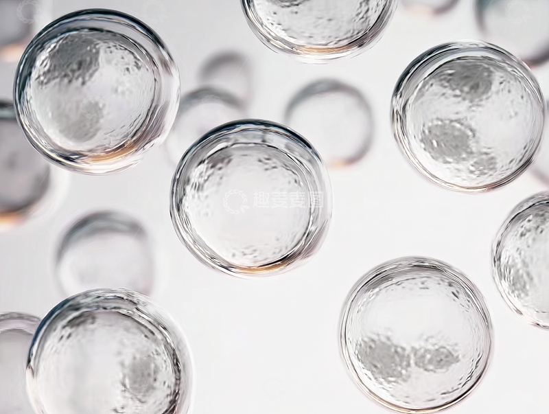 高清大图下载【趣麦麦图】透明玻璃球体在柔和光线下排列的特写镜头