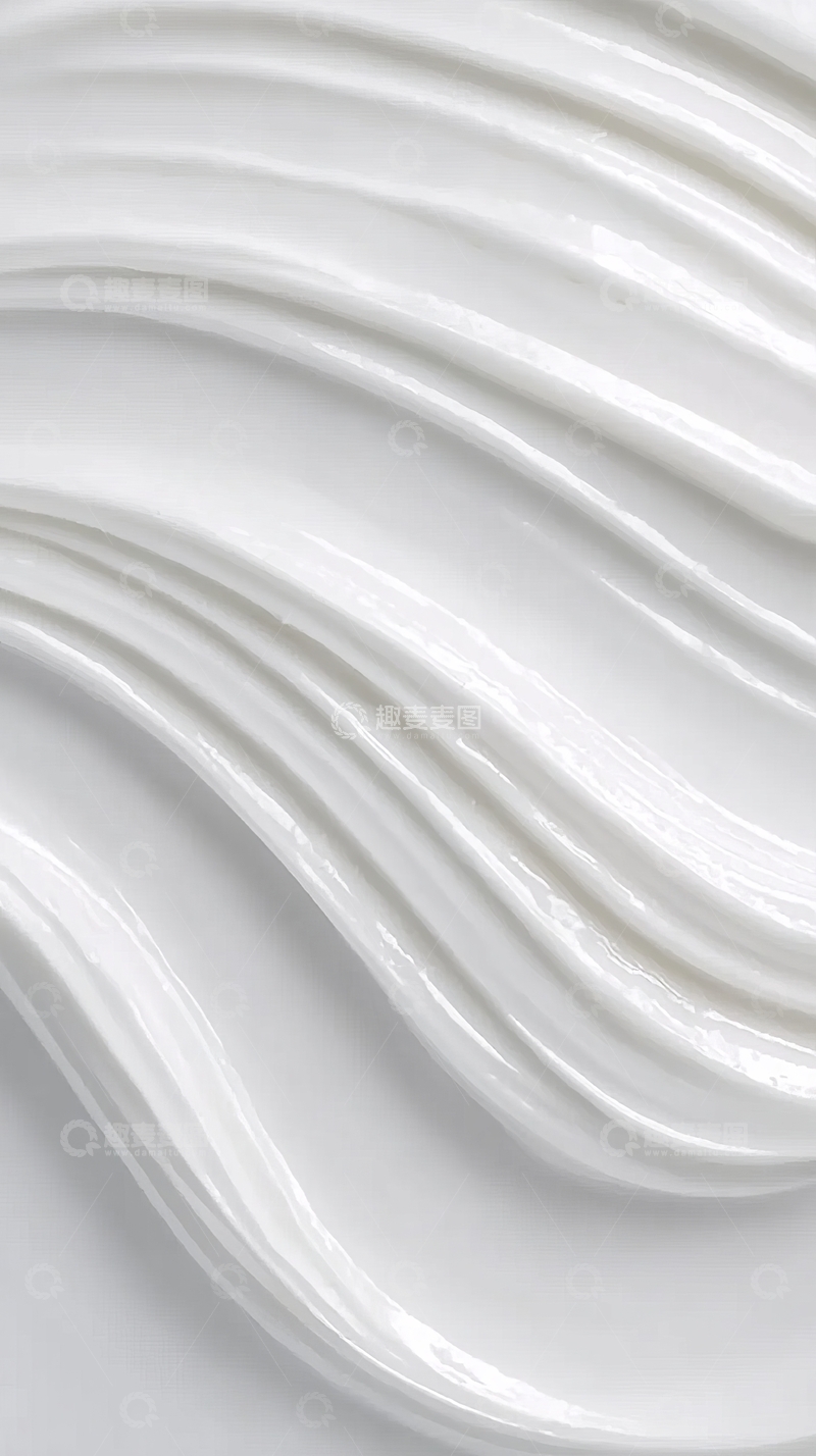 高清大图下载【趣麦麦图】白色波浪纹理表面特写展现流畅曲线美感
