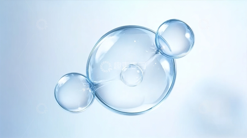 高清大图下载【趣麦麦图】透明水珠漂浮在柔和背景中