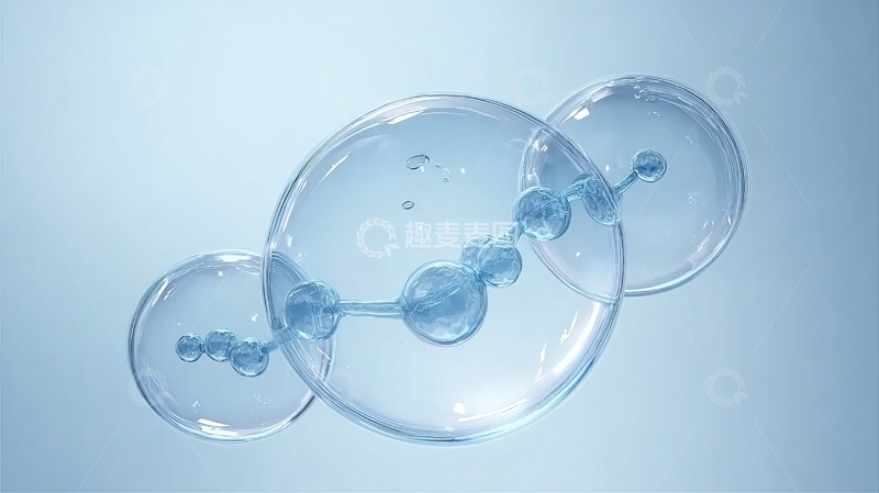 高清大图下载【趣麦麦图】透明球体连接形成分子结构图案