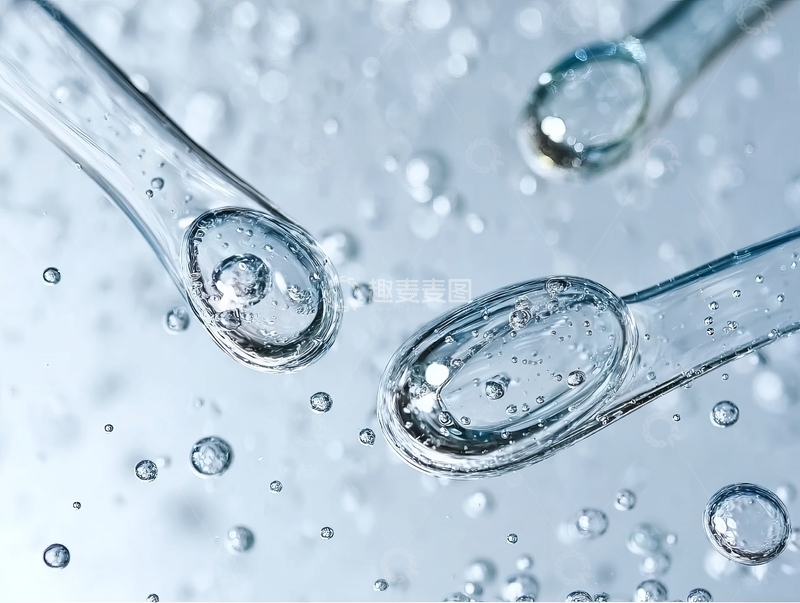 高清大图下载【趣麦麦图】滴管中透明液体与气泡的微观特写