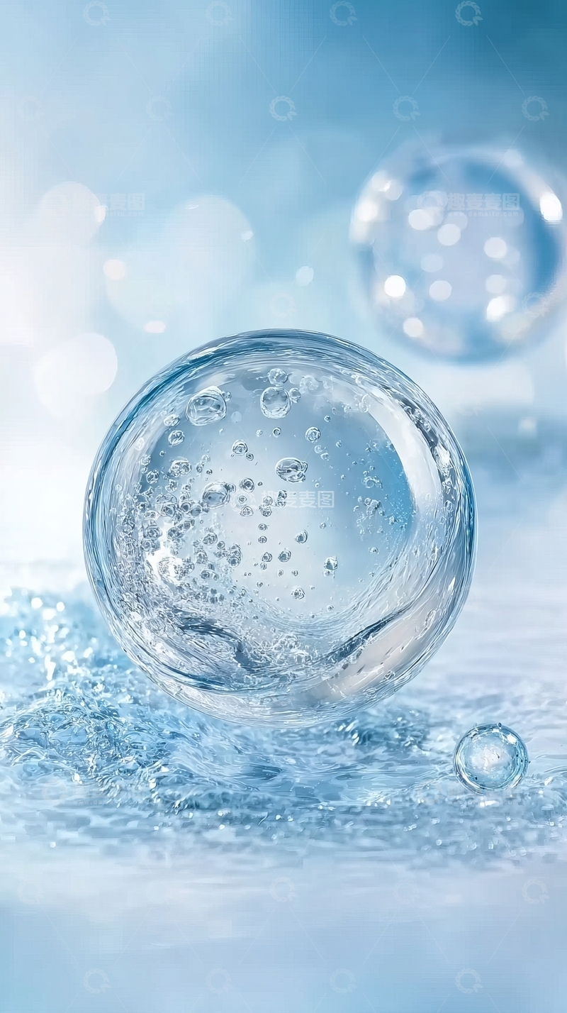 高清大图下载【趣麦麦图】晶莹剔透的水珠在柔和光线下闪耀