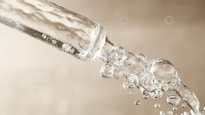 高清大图下载【趣麦麦图】-滴管中水滴落下形成气泡的瞬间特写