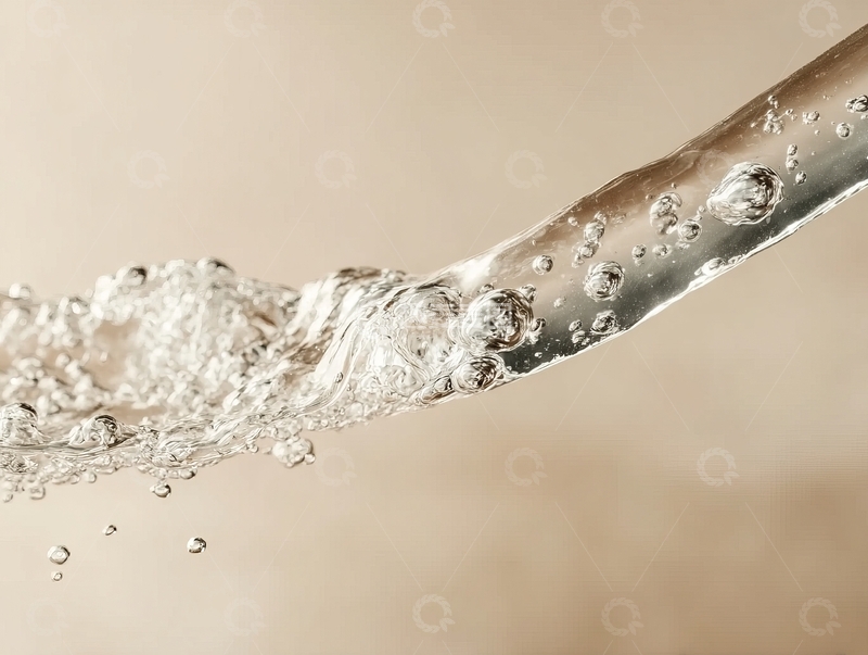 高清大图下载【趣麦麦图】水流冲击金属管产生气泡和飞溅的瞬间特写