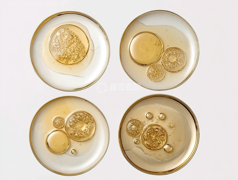 高清大图下载【趣麦麦图】四张培养皿中观察到的细胞或微生物样本