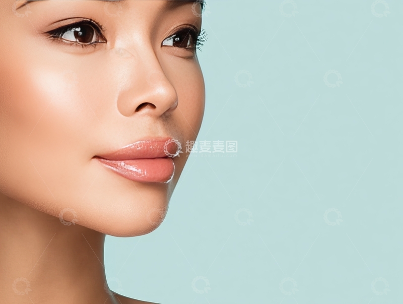 高清大图下载【趣麦麦图】侧脸特写展示光滑肌肤与精致妆容