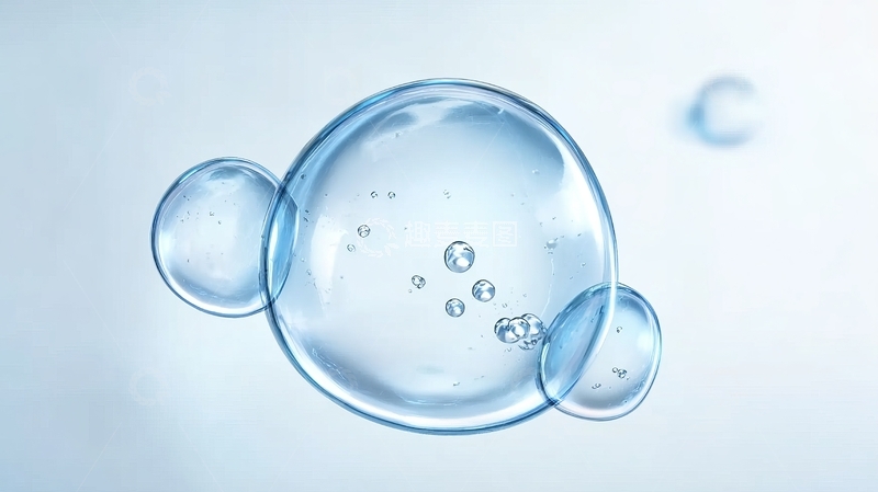 高清大图下载【趣麦麦图】透明气泡在柔和背景下的特写镜头