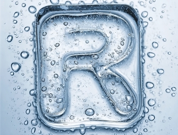 水滴环绕的字母R艺术图案