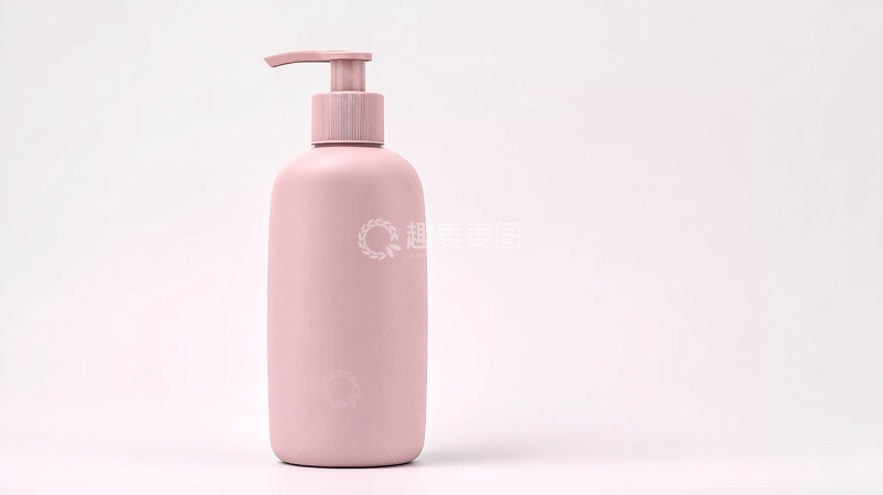 高清大图下载【趣麦麦图】粉色按压瓶置于纯白背景上