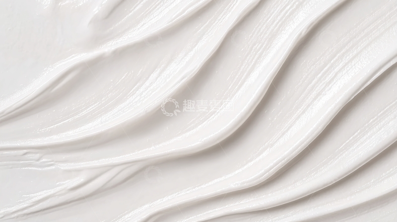 高清大图下载【趣麦麦图】白色奶油状物质流动形成的波浪纹理背景