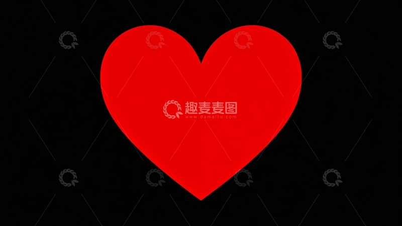 高清大图下载【趣麦麦图】红色心形图案在黑色背景上