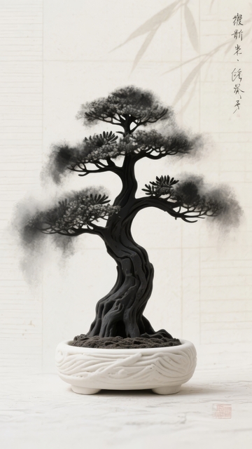 精致盆景树艺术展现自然之美