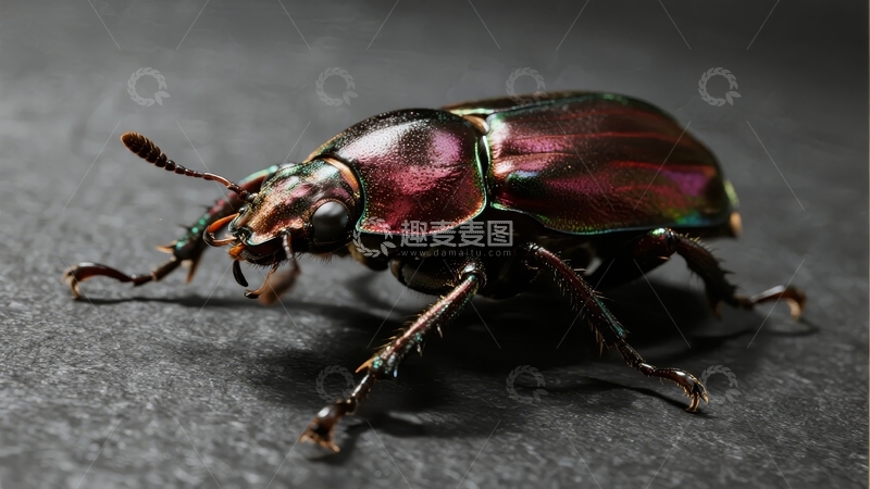 高清大图下载【趣麦麦图】一只色彩斑斓的甲虫特写展示