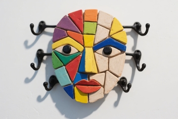 彩色马赛克面具挂件装饰