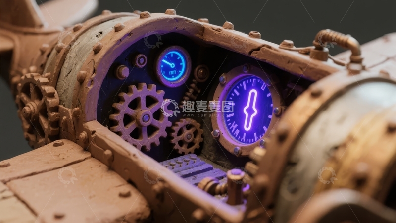 高清大图下载【趣麦麦图】复古风格机械仪表盘细节特写