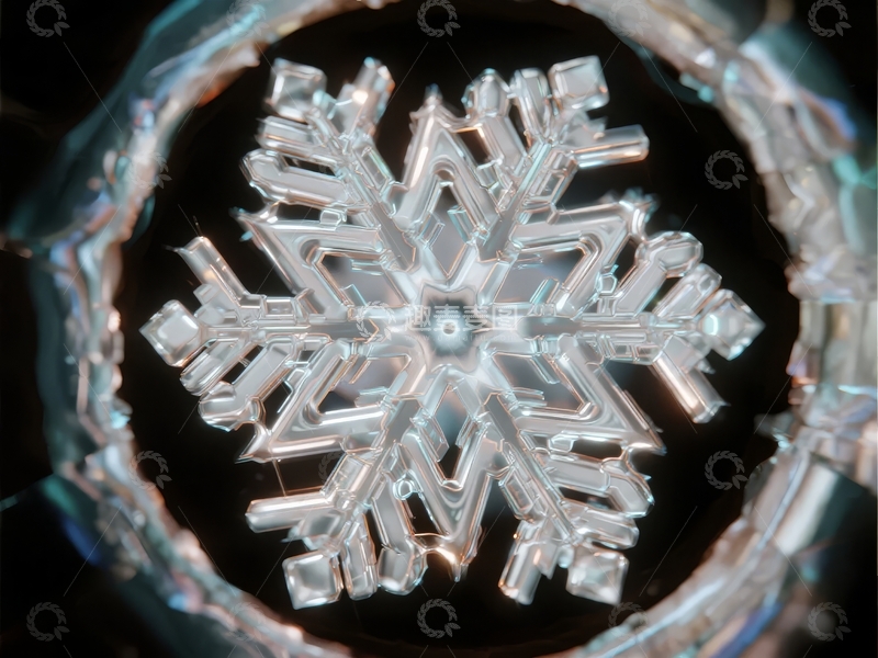 高清大图下载【趣麦麦图】显微镜下晶莹剔透的雪花特写