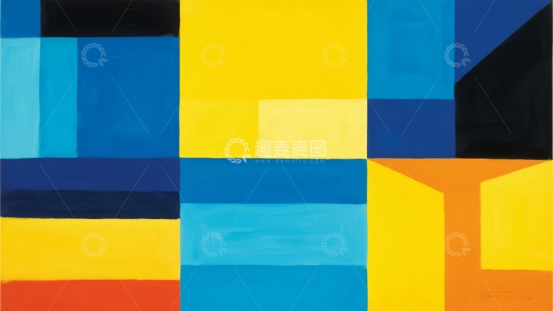 高清大图下载【趣麦麦图】色彩鲜明的抽象几何图案画作