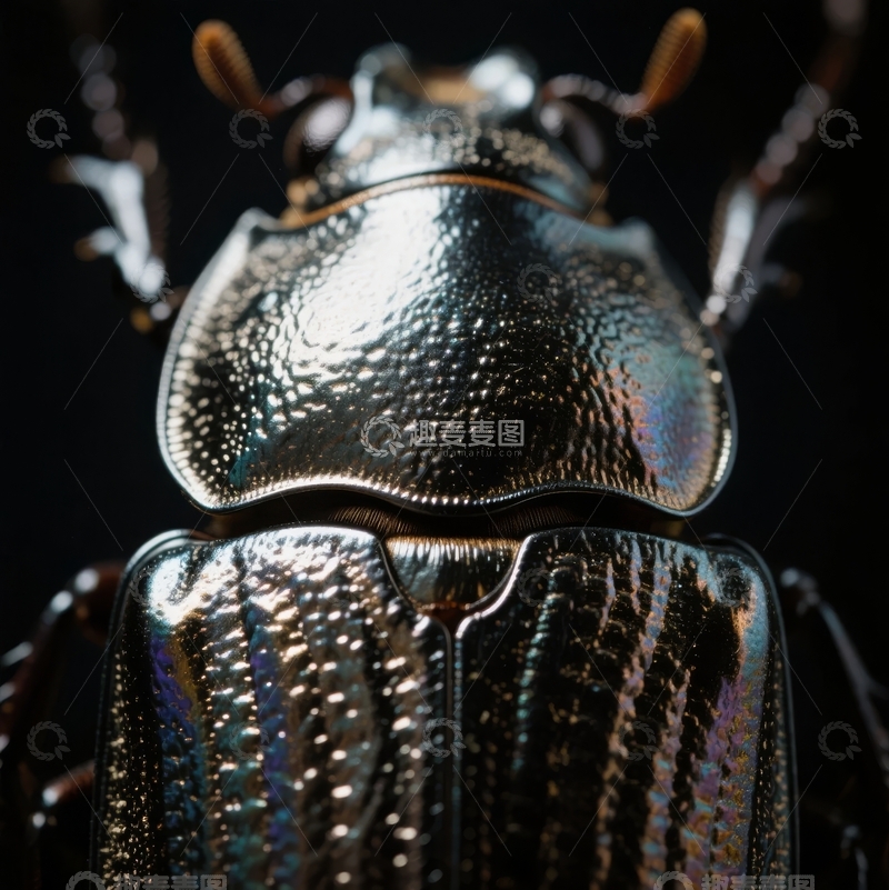高清大图下载【趣麦麦图】特写镜头下的甲虫背部纹理与光泽