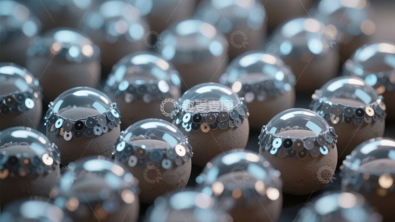 高清大图下载【趣麦麦图】装饰球体排列展示闪亮金属质感细节