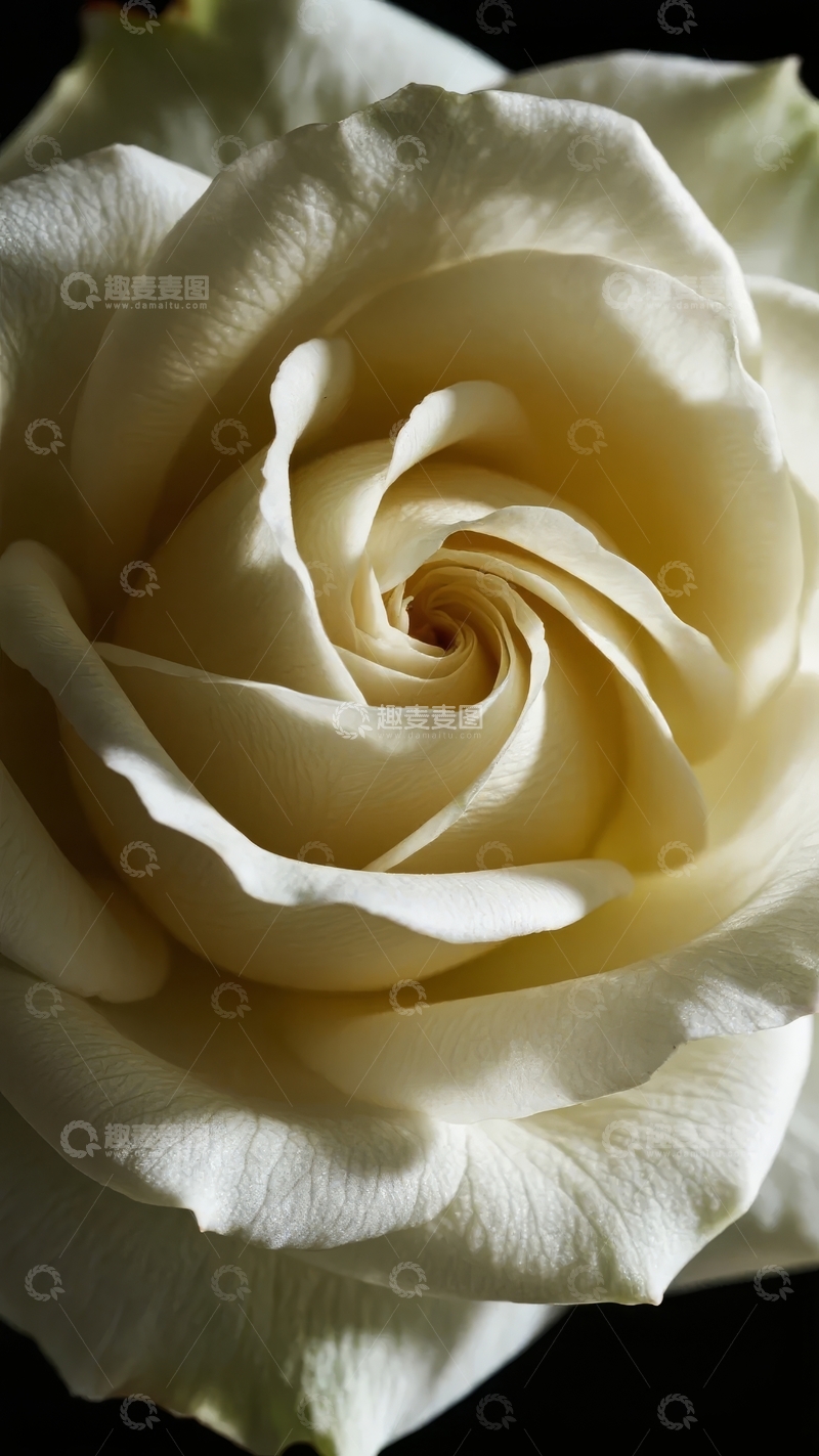 高清大图下载【趣麦麦图】一朵盛开的白色玫瑰花特写