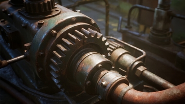 工业机械齿轮传动装置特写