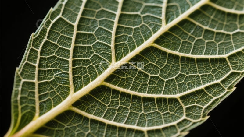 高清大图下载【趣麦麦图】叶片微观结构特写展示清晰脉络与纹理