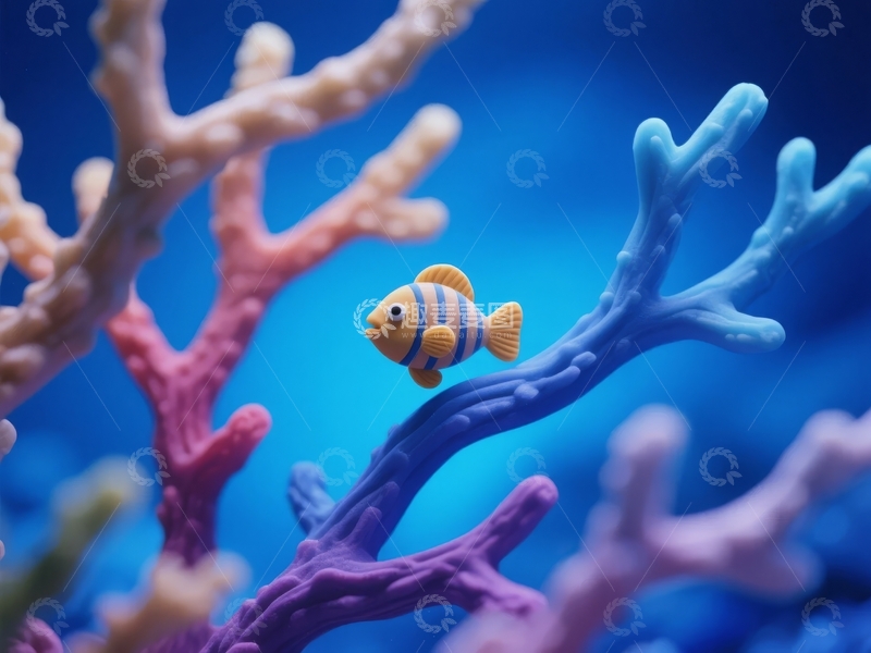 高清大图下载【趣麦麦图】小丑鱼栖息于色彩斑斓的珊瑚之上