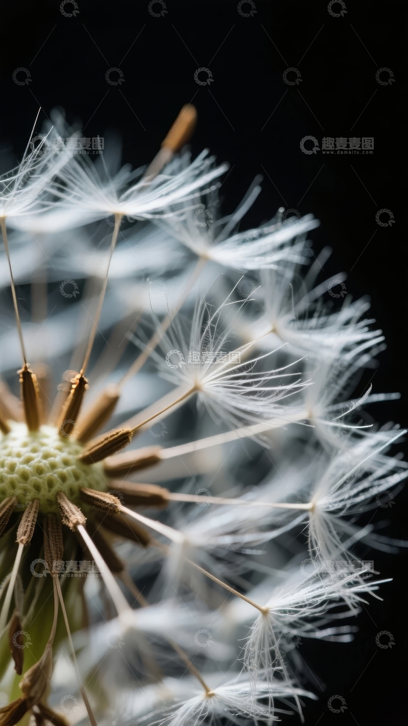 高清大图下载【趣麦麦图】蒲公英种子头特写微距镜头下的自然之美