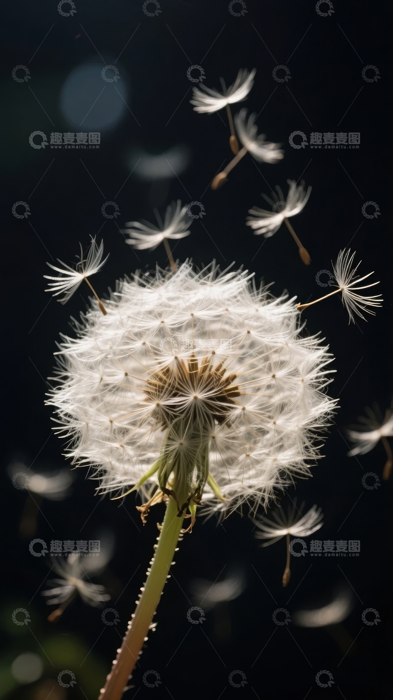 高清大图下载【趣麦麦图】蒲公英种子随风飘散的瞬间