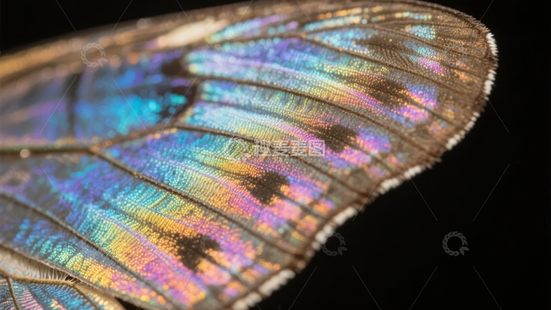 高清大图下载【趣麦麦图】蝴蝶翅膀特写展现绚丽色彩与精致纹理