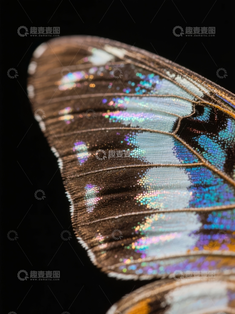 高清大图下载【趣麦麦图】特写镜头下的蝴蝶翅膀细节展现精致纹理与色彩
