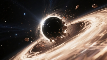 黑洞吞噬物质的宇宙景象