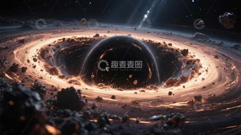 高清大图下载【趣麦麦图】黑洞吞噬星体的宇宙奇观