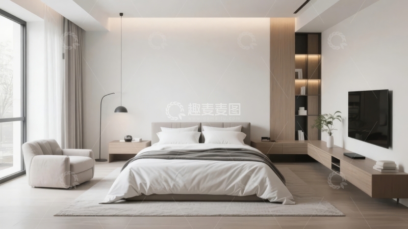 高清大图下载【趣麦麦图】现代简约风格卧室设计温馨舒适