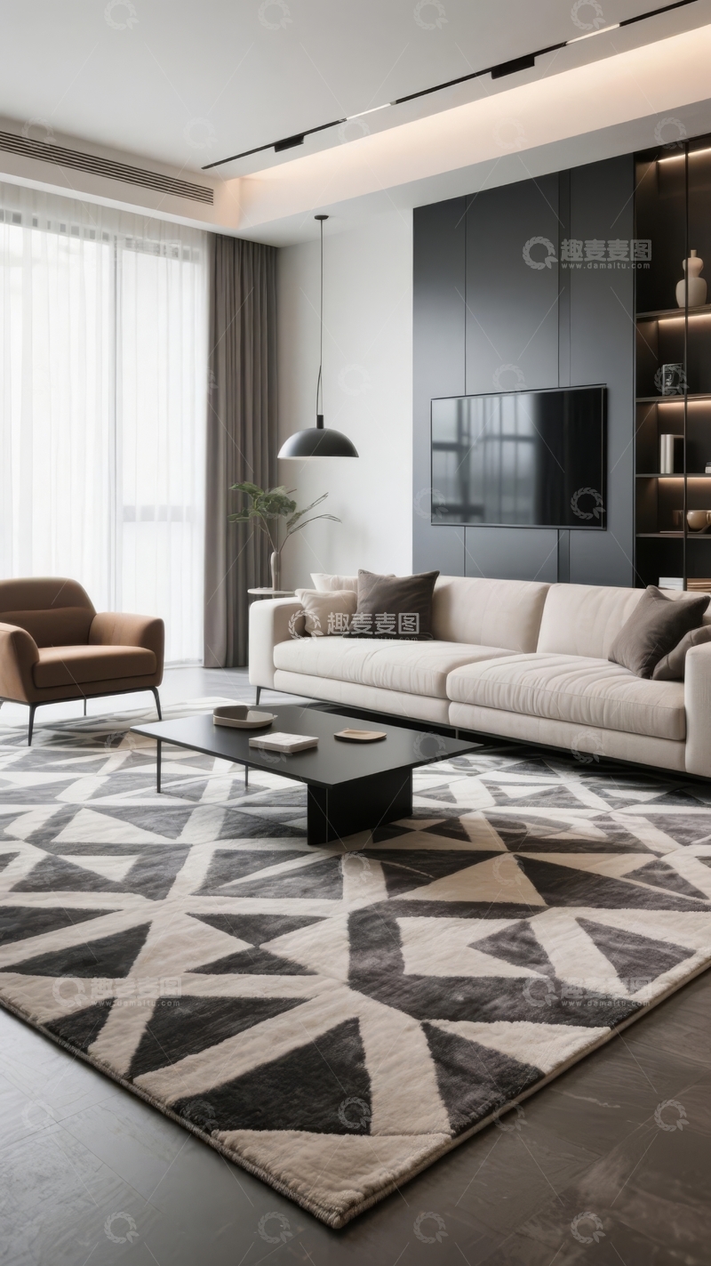高清大图下载【趣麦麦图】现代简约风格客厅设计温馨舒适