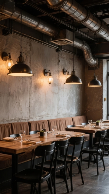 工业风餐厅内部装潢简约现代