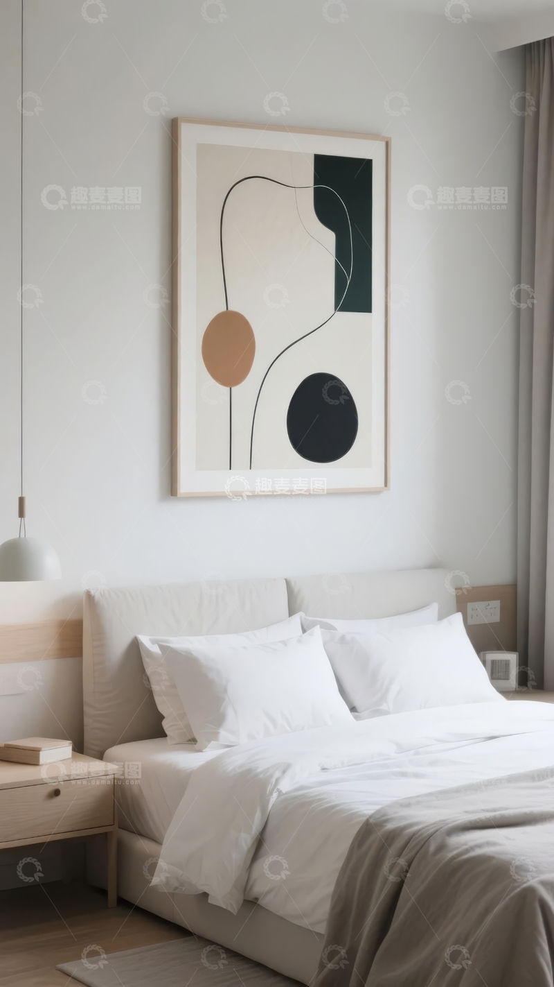 高清大图下载【趣麦麦图】现代简约卧室墙面挂抽象艺术画