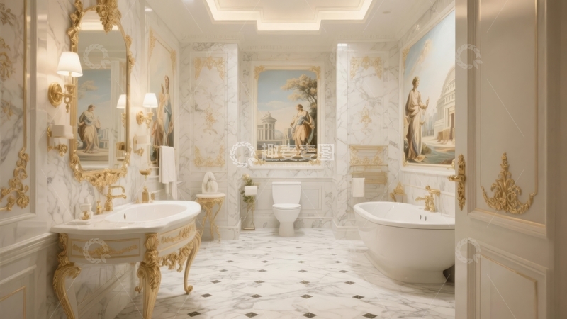 高清大图下载【趣麦麦图】豪华古典风格浴室装饰精美细节丰富