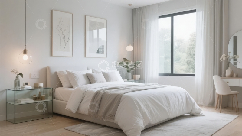 高清大图下载【趣麦麦图】现代简约风格卧室设计温馨舒适