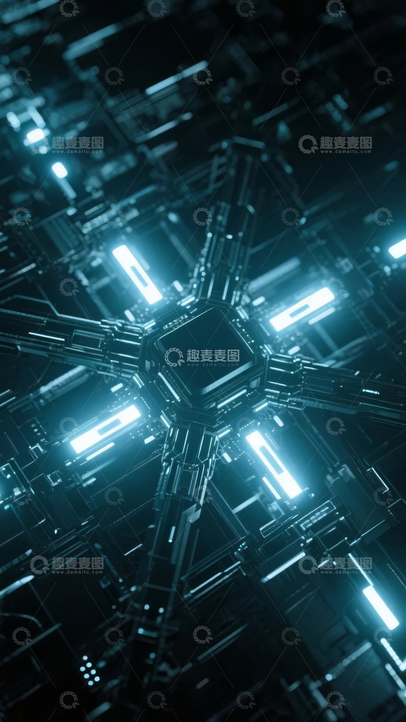 高清大图下载【趣麦麦图】未来科技感电路板微观视角展示